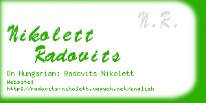 nikolett radovits business card